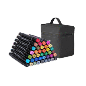 Deli 40 Colors Professional Marker Crayons with Canvas Bag