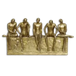 Gold 5 Men Sitting Resin Decor