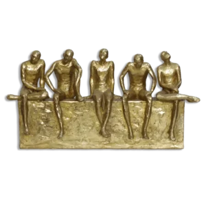Gold 5 Men Sitting Resin Decor