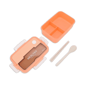 Healthy 1500ml Orange 3 Compartment Lunch Box1