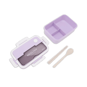 Healthy 1500ml Purple 3 Compartment Lunch Box1