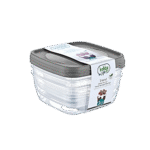 Hobby Lfe 3x1.5L Dark Grey Square Trend Storage Container