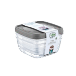 Hobby Lfe 3x1.5L Dark Grey Square Trend Storage Container