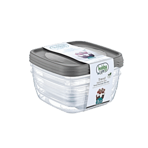 Hobby Lfe 3x1.5L Dark Grey Square Trend Storage Container