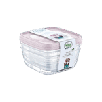 Hobby Lfe 3x1.5L Pink Square Trend Storage Container