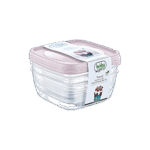 Hobby Lfe 3x1.5L Pink Square Trend Storage Container