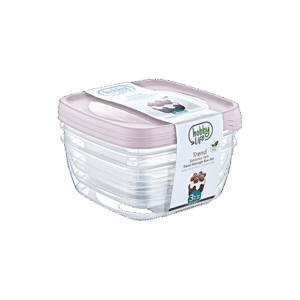 Hobby Lfe 3x1.5L Pink Square Trend Storage Container
