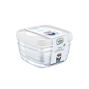 Hobby Lfe 3x1.5L White Square Trend Storage Container