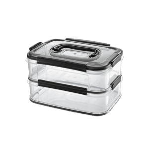Hobby Life 2x1.8L Black Sealed Double Layer Sealed Storage Box