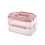 Hobby Life 2x1.8L Pink Sealed Double Layer Sealed Storage Box