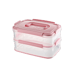Hobby Life 2x1.8L Pink Sealed Double Layer Sealed Storage Box