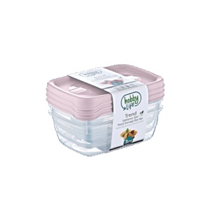 Hobby Life 3x0.3L Pink Rectangular Trend Storage Container