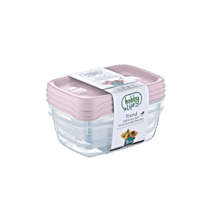 Hobby Life 3x0.3L Pink Rectangular Trend Storage Container