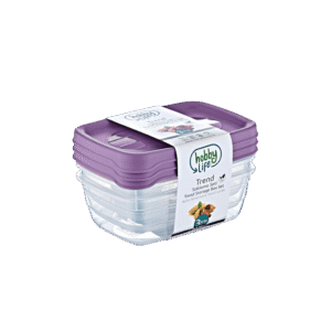 Hobby Life 3x0.3L Purple Rectangular Trend Storage Container