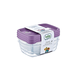 Hobby Life 3x0.3L Purple Rectangular Trend Storage Container
