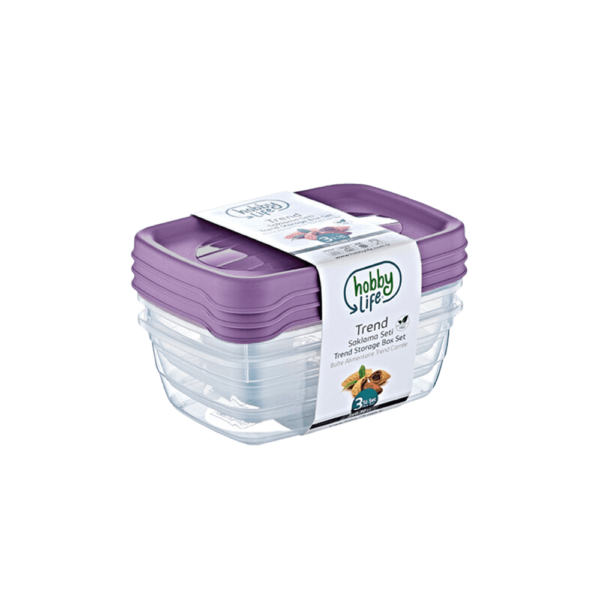 Hobby Life 3x0.3l Purple Rectangular Trend Storage Container