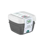 Hobby Life 3x0.5L Black & White Square Trend Storage Container