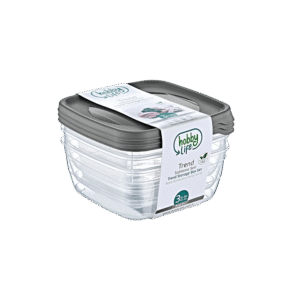 Hobby Life 3x0.9L Grey Trend Square Storage Box