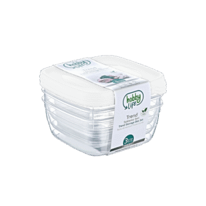 Hobby Life 3x0.9L White Trend Square Storage Box