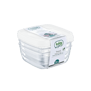 Hobby Life 3x0.9L White Trend Square Storage Box