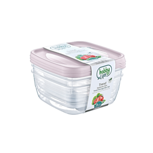 Hobby Life 3x2.5l Pink Square Trend Storage Container