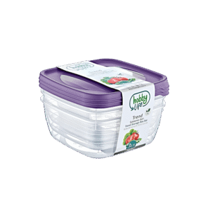 Hobby Life 3x2.5L Purple Square Trend Storage Box