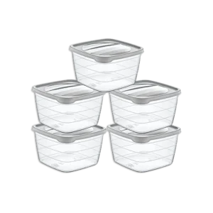 Hobby Life 5x0.25L Grey Square Trend Storage Container