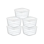 Hobby Life 5x0.25L White Square Trend Storage Container