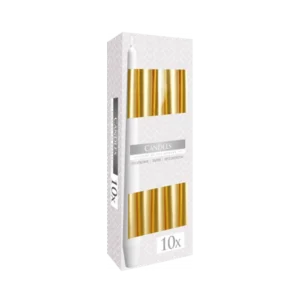 Bispol 10Pcs Gold Cone Candle Set