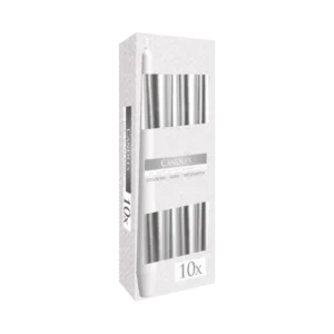 Bispol 10Pcs Silver Cone Candle Set