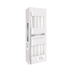 Bispol 10Pcs White Cone Candle Set