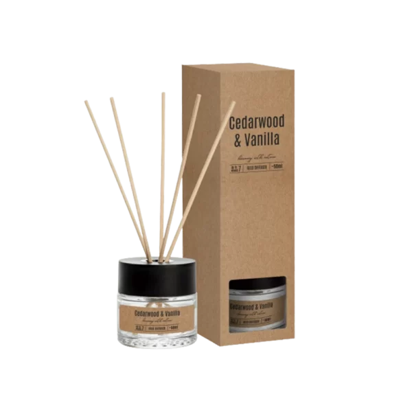 Bispol cedarwood & vanilla fragrance diffuser with rattan sticks