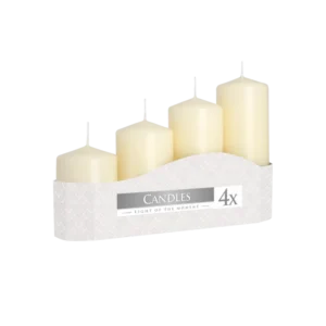 Bispol Off-White Set of 4 Graduated Cylindrical Candles