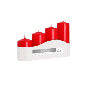 Bispol Red Set of 4 Graduated Cylindrical Candles
