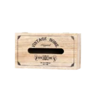 Flowers Vintage Wooden Tissue Box