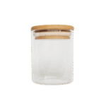 Transparent Glass 8cm Jar with Wooden Lid