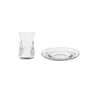 Lav 6Pcs Odin Patterned Tea Cups Set with Dish