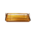 Metal Rectangular 41x22cm Fries Tray with Strainer