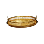 Metal Round Fries Tray with Strainer