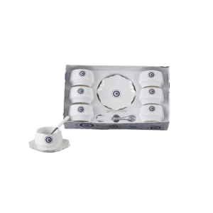 Momaz 6Pcs Blue Eye Serving Bowl Set with Dishes & Spoons