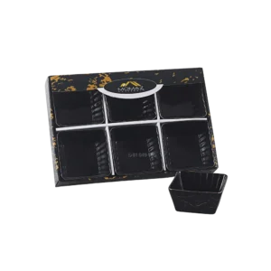 Momaz 6Pcs Squared Black Nuts Cup Set