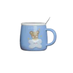 Pajamas Party Blue Mug with Lid and Spoon
