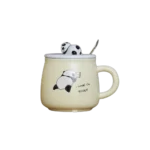 Panda Yellow Love to Study Mug with Lid & Spoon