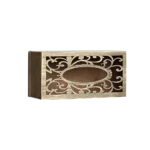 Patterned Flowers Wooden Tissue Box