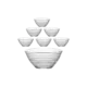 Patterned Salad Bowl With 6 Cups