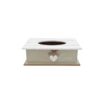 Wooden Beige Love Pattern Tissue Box