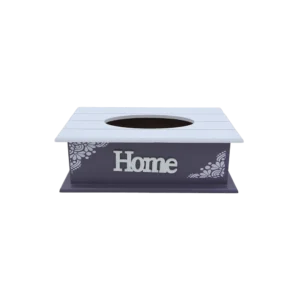 Wooden Grey Home Pattern Tissue Box