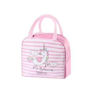 Believe In Unicorn Pink & White Lunch Bag