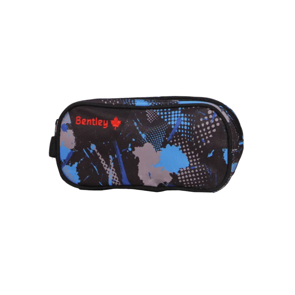 Bentley-Blue-&-Black-Double-Zipper-Pencil-Case