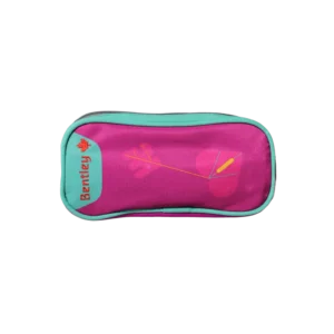 Bentley Leaves Fuchsia Double Zipper Pencil Case